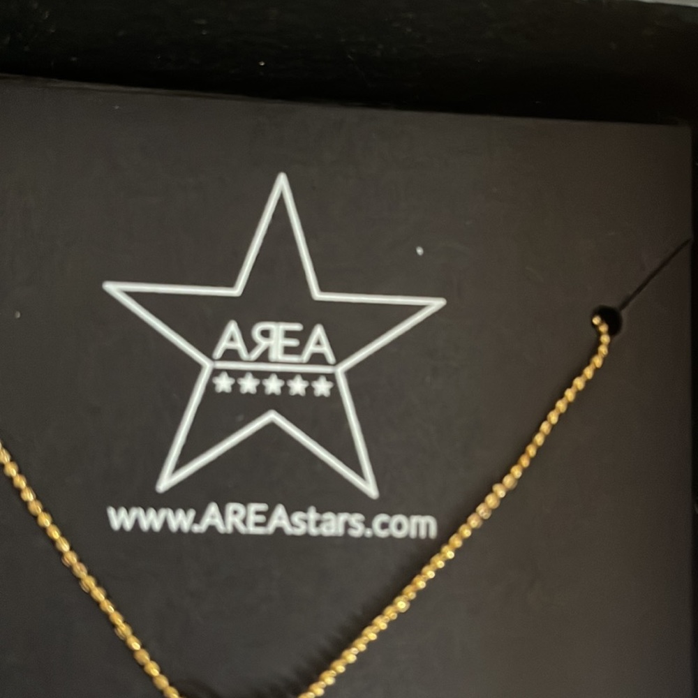 NEW Area Stars beaded initial D gold tone necklace new in box from Nordstrom - Picture 3 of 8